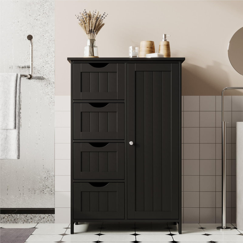 Red Barrel Studio Hewson Solid Wood Floor Mounted Bathroom Cabinet Wayfair
